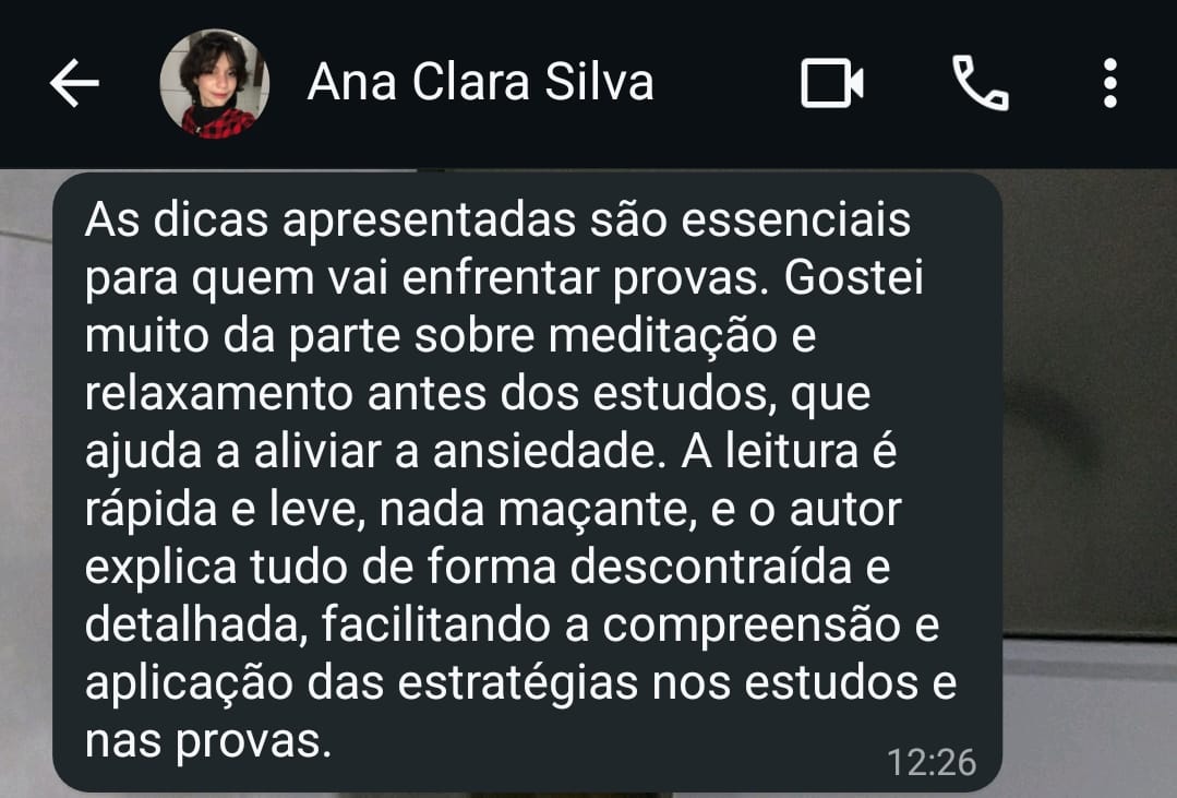 Depoimento de Ana Clara Silva enviado por mensagem